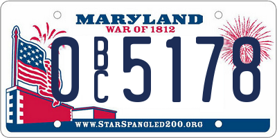 MD license plate 0BC5178