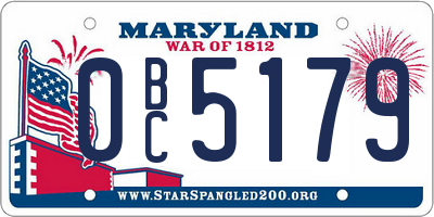 MD license plate 0BC5179