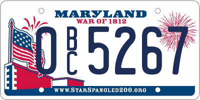 MD license plate 0BC5267