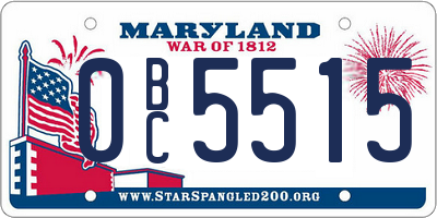 MD license plate 0BC5515