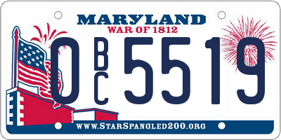 MD license plate 0BC5519
