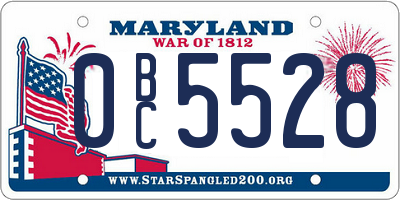 MD license plate 0BC5528