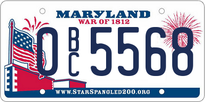 MD license plate 0BC5568