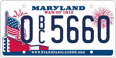 MD license plate 0BC5660