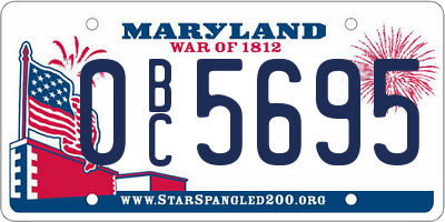 MD license plate 0BC5695