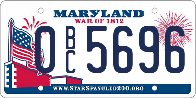 MD license plate 0BC5696