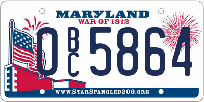 MD license plate 0BC5864