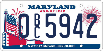 MD license plate 0BC5942