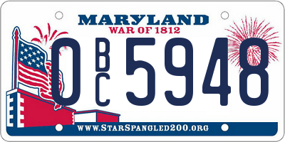 MD license plate 0BC5948