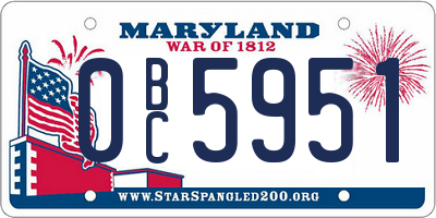 MD license plate 0BC5951