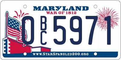 MD license plate 0BC5971