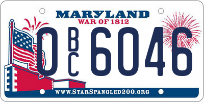 MD license plate 0BC6046