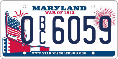MD license plate 0BC6059