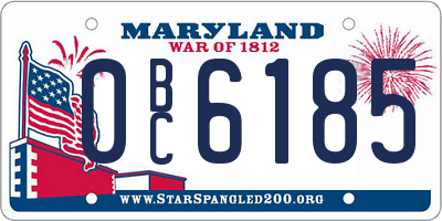MD license plate 0BC6185