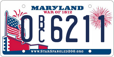 MD license plate 0BC6211