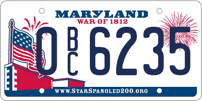 MD license plate 0BC6235