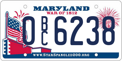 MD license plate 0BC6238