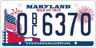 MD license plate 0BC6370