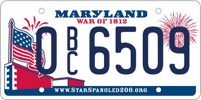 MD license plate 0BC6509