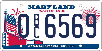 MD license plate 0BC6569