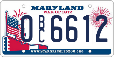 MD license plate 0BC6612
