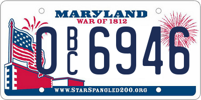 MD license plate 0BC6946