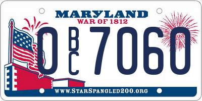 MD license plate 0BC7060