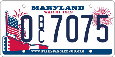 MD license plate 0BC7075