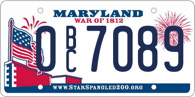 MD license plate 0BC7089