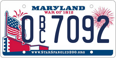MD license plate 0BC7092