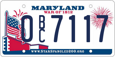MD license plate 0BC7117