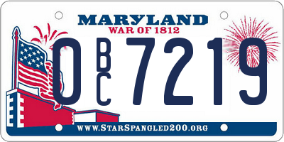 MD license plate 0BC7219