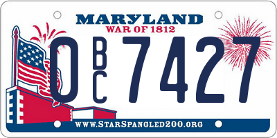 MD license plate 0BC7427