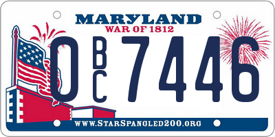 MD license plate 0BC7446