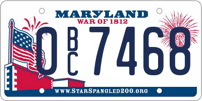 MD license plate 0BC7468