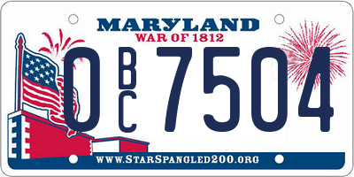 MD license plate 0BC7504