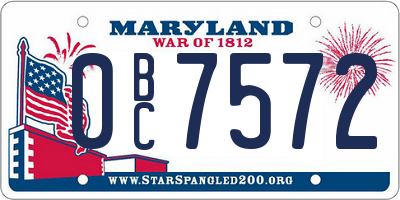 MD license plate 0BC7572