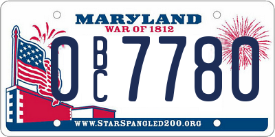 MD license plate 0BC7780