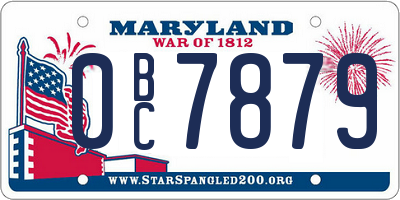 MD license plate 0BC7879