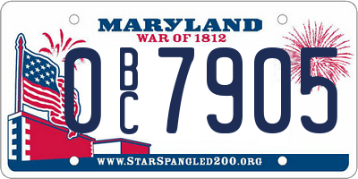 MD license plate 0BC7905