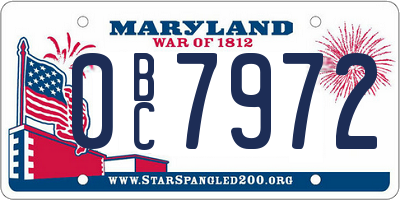 MD license plate 0BC7972