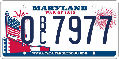 MD license plate 0BC7977