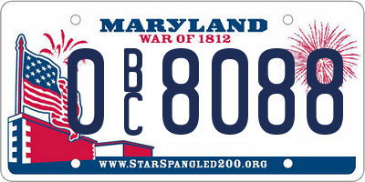MD license plate 0BC8088
