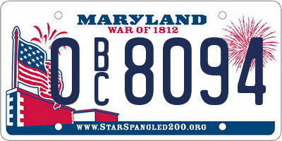 MD license plate 0BC8094