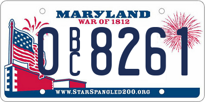 MD license plate 0BC8261