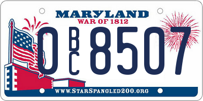 MD license plate 0BC8507