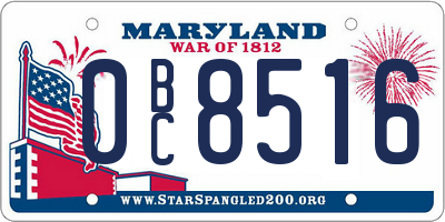 MD license plate 0BC8516