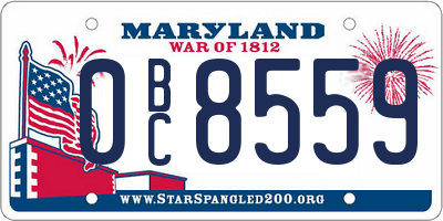 MD license plate 0BC8559