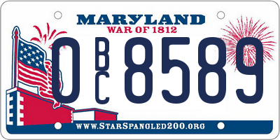 MD license plate 0BC8589