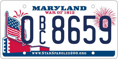 MD license plate 0BC8659